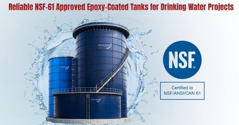 NSF-61 certified epoxy coated steel water tank for safe drinking water